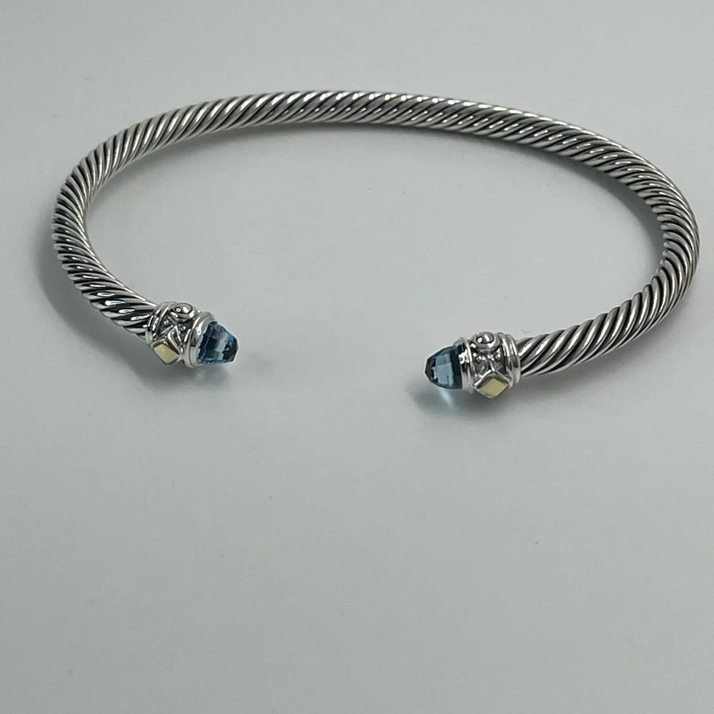 David Yurman Renaissance Blue Topaz Bracelet with 18K Yellow Gold - Picture 6 of 15